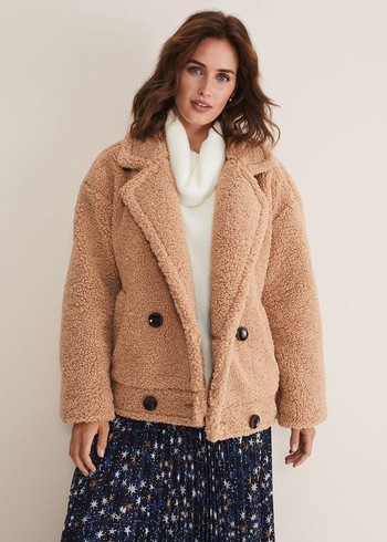 Phase Eight Kelsey Teddy Coats Brown USA | 5729806-DZ